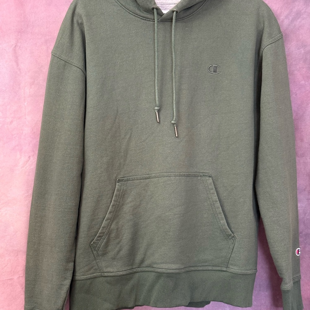 Champion Green Sweatshirt Hoodie Relaxed Fit